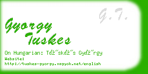 gyorgy tuskes business card